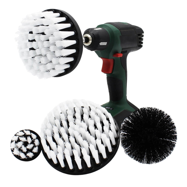 Lot de 4 brosses pour perceuse à fibres souples – blanches