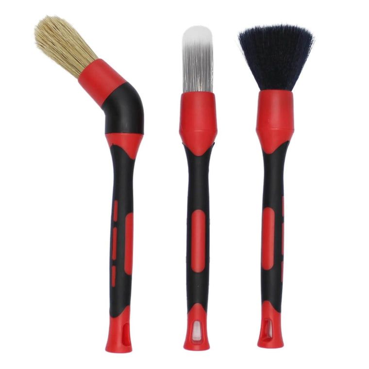Lot de 3 brosses de detailing automobile